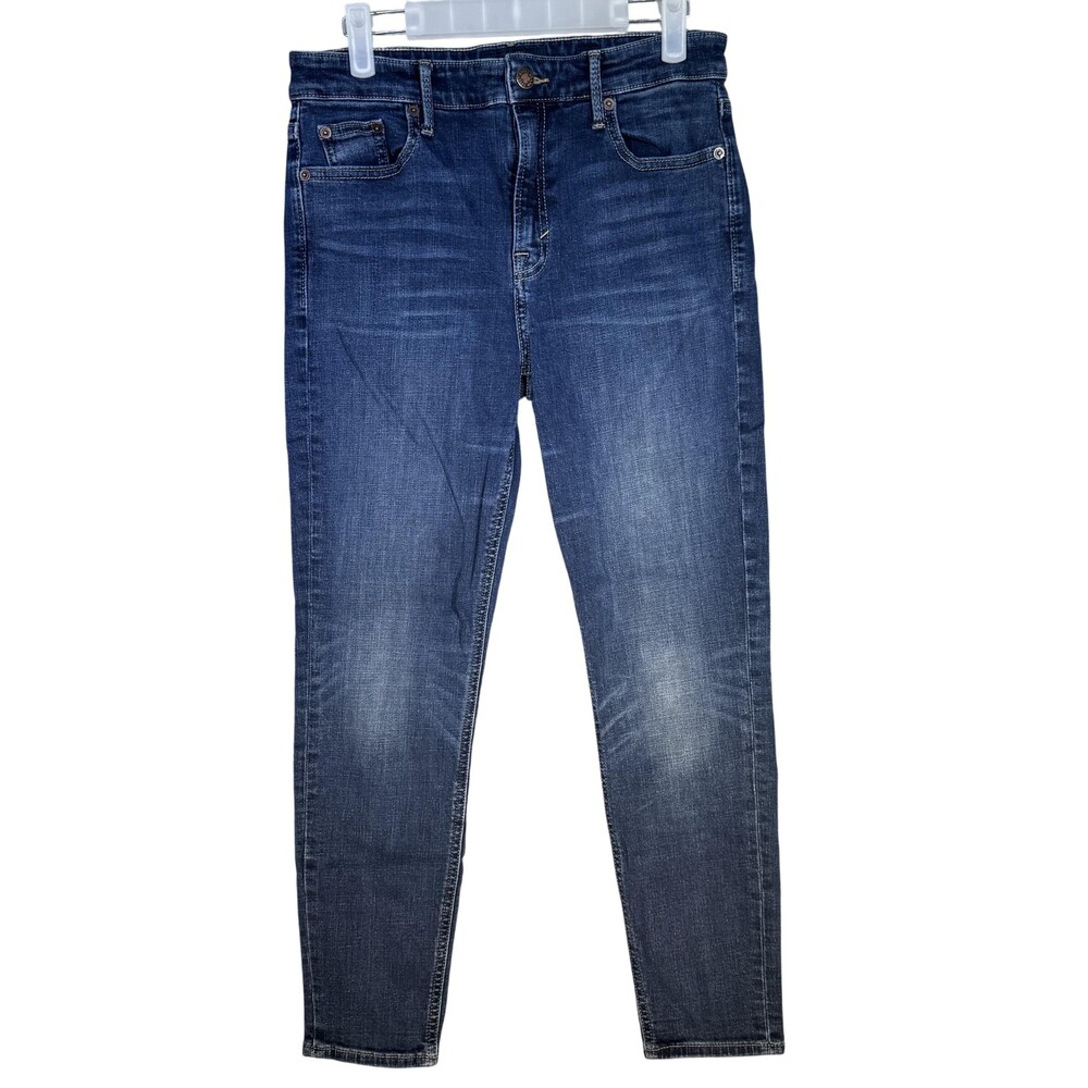 Lucky Brand Jeans Womens 8 29 Blue Bridgette Crop Skinny Whiskered Stretch Denim